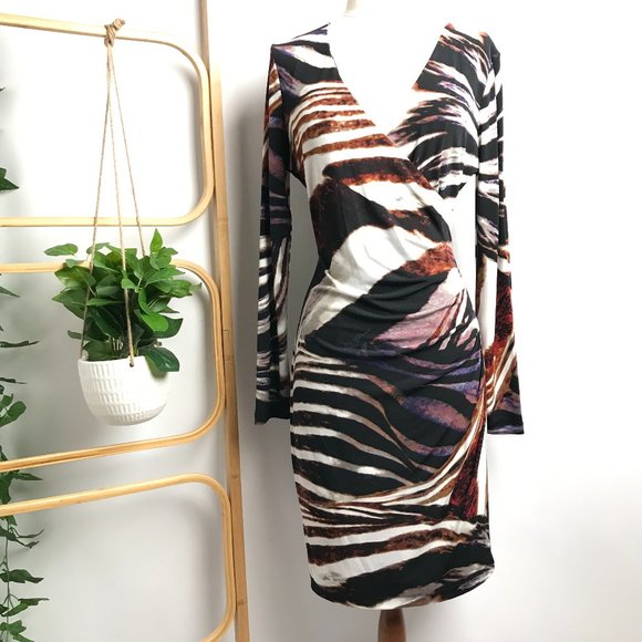 Calvin Klein Dresses & Skirts - CALVIN KLEIN Multicoloured Wrap Look Long Sleeve